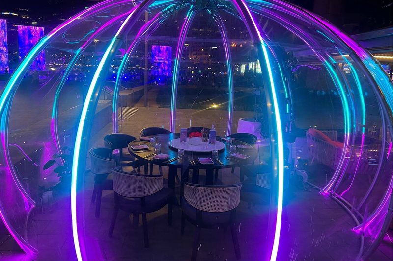 Step into the glow: Private Waterfront Dining Domes for Vivid Sydney