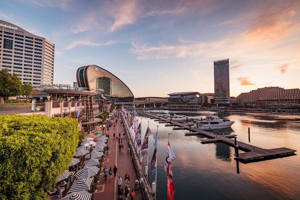 Busking at Darling Harbour